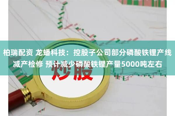 柏瑞配资 龙蟠科技：控股子公司部分磷酸铁锂产线减产检修 预计减少磷酸铁锂产量5000吨左右